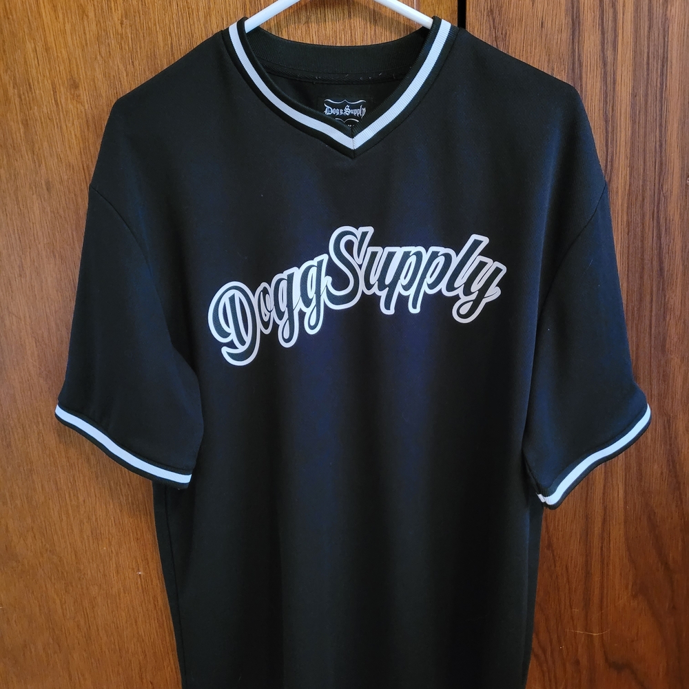 DoggSupply Men's Black Short-Sleeve Jersey with White Trim